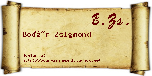 Boér Zsigmond névjegykártya