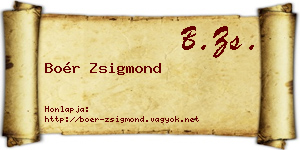 Boér Zsigmond névjegykártya